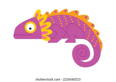 Icono plano de iguana rosa Chaleón salvaje animal salvaje