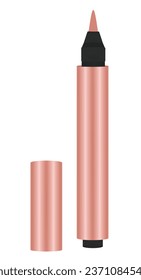  Pink illumination pen. vector illustration