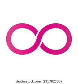 Pink infinite icon. Unlimited sign. Vector.