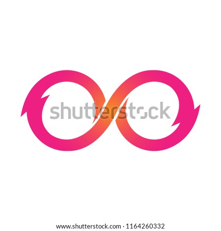 Pink Infinity symbol icons vector illustration. Unlimited, limitless symbol, sign. Infinity icon