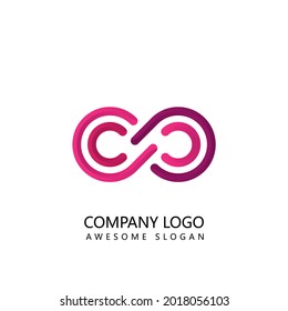 pink infinity vector logo design art