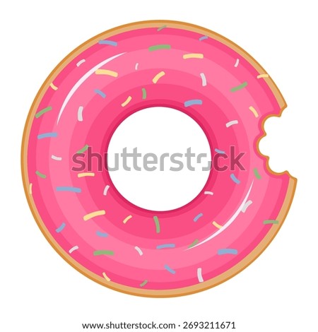 Pink inflatable donut shaped pool float with sprinkles