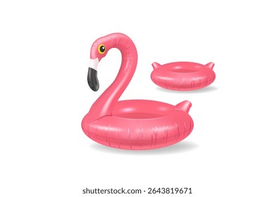 Pink Inflatable Flamingo Pool Float - Summer Swim Ring Design