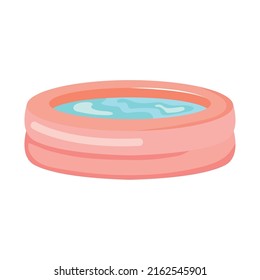 pink inflatable pool on white background