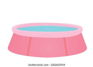 Pink inflatable pool. vector illustration