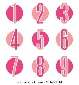Pink Infographic Data Numbers Design Template Vector Objects