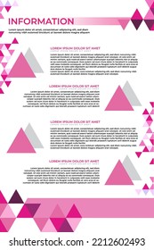 Plantilla de información rosa. Gráfico de información de tema rosa.