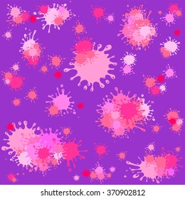 Pink ink blots seamless background. Vector Illustration 