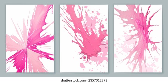 Fondo del trazo rosado de pincel. Juego de banners.