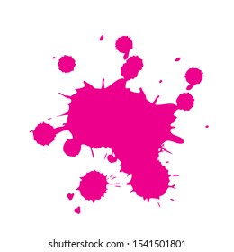 Pink ink splashes. Grunge splatters. Abstract background. Grunge text banners