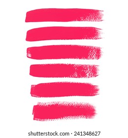 Pink ink vector brush strokes