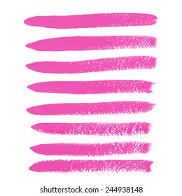 Pink ink vector brush strokes