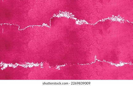 Pink ink and watercolor frost texture on white paper background. Paint leaks and decalcomania effects. Hand-painted gouache abstract brush.	