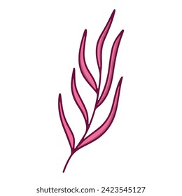 Pink insulated leaf. Vector on a white background. Vector is isolated. On a white background.