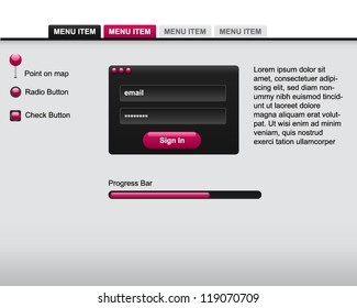 Pink Interface Elements