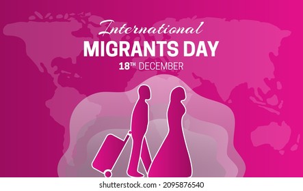 Pink International Migrants Day Background Illustration