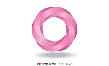 Pink intertwined symbol or logo design.