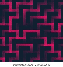 Pink Intricate Lines Structure Seamless Pattern Trend Vector Abstract Background. Endless Geometric Design Abstraction For Textile Print Repetitive Dotwork Wallpaper. Halftone Vibrant Art Illustration