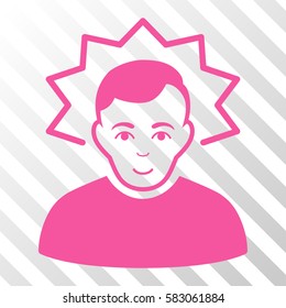 Pink Inventor interface toolbar pictogram. Vector pictogram style is a flat symbol on diagonal hatch transparent background.