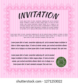Pink Invitation. Artistry design. Customizable, Easy to edit and change colors. With quality background. 
