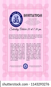 Pink Invitation. Artistry design. Printer friendly. Customizable, Easy to edit and change colors. 