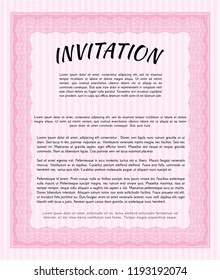 Pink Invitation. Beauty design. With quality background. Detailed. 