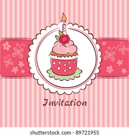 Pink invitation card