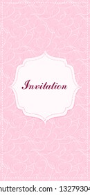 Pink Invitation Card. vector illustration, eps 10