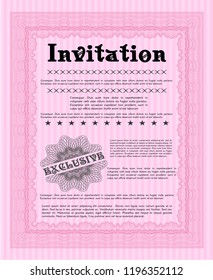 Pink Invitation. Customizable, Easy to edit and change colors. Printer friendly. Superior design. 