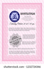 Pink Invitation. Customizable, Easy to edit and change colors. Printer friendly. Sophisticated design. 