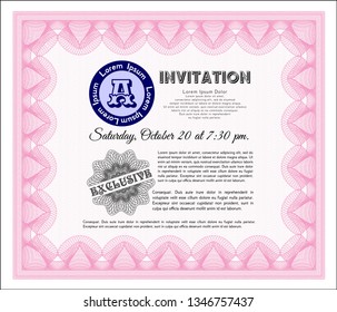 Pink Invitation. Customizable, Easy to edit and change colors. Printer friendly. Elegant design. 