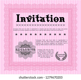 Pink Invitation. Detailed. With quality background. Nice design. 