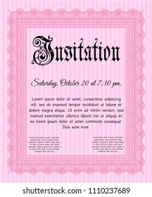  Pink Invitation. Easy to print. Customizable, Easy to edit and change colors. Cordial design. 