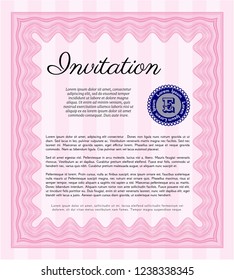 Pink Invitation. Good design. Customizable, Easy to edit and change colors. Easy to print. 