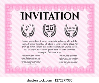 Pink Invitation. Perfect design. Vector illustration. With quality background. 