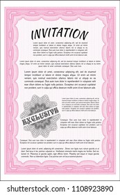  Pink Invitation. Printer friendly. Customizable, Easy to edit and change colors. Perfect design. 