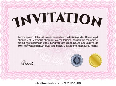 Pink invitation template