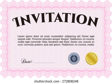 Rosa Einladungsvorlage