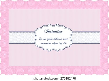 Pink invitation template