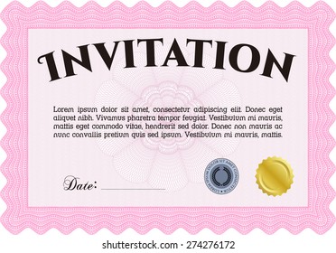 Pink invitation template