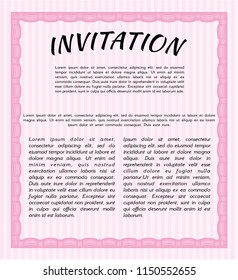 Pink Invitation template. Easy to print. Customizable, Easy to edit and change colors. Superior design. 