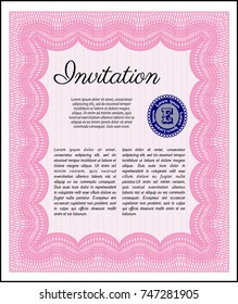 Pink Invitation template. Good design. Customizable, Easy to edit and change colors. Printer friendly. 
