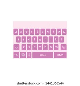 Pink IOS Keyboard Vector Isolated On White Background. Keypad Symbol Modern Simple Vector Icon For Website Or Mobile App