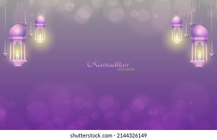 Pink Islamic Background With Sparkling Lights