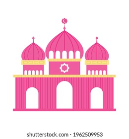 rosafarbene islamische Moschee auf Hintergrund