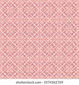 Pink Islamic Ornamental Seamless Pattern. Oriental Style Ornament. Floral Tile Motif. Colorful Abstract Geometric Background. Vector illustration