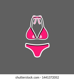 Pink isolated bathing suit sticker
