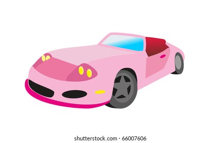 Pink isolated car