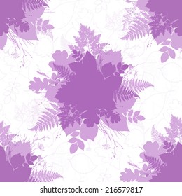 Pink isolated foliage silhouettes vector seamless pattern
