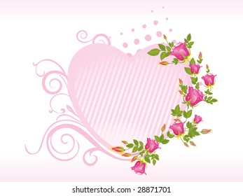 pink isolated heart shape frame with pink background